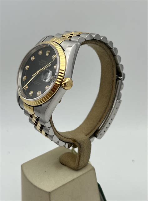 rolex usati datejust brillanti|Rolex Datejust 36mm Quadrante Nero con Brillanti FULL SET .